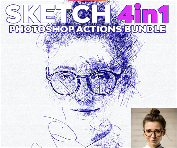 digital sketch photoshop action free download